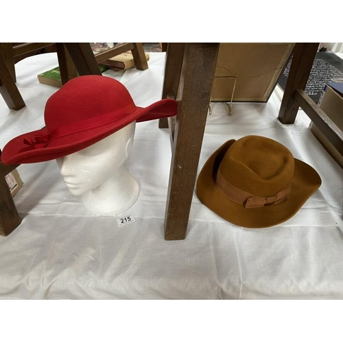 215 - 2 Wide brimmed hats