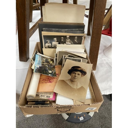 216 - A quantity of black & white photos etc