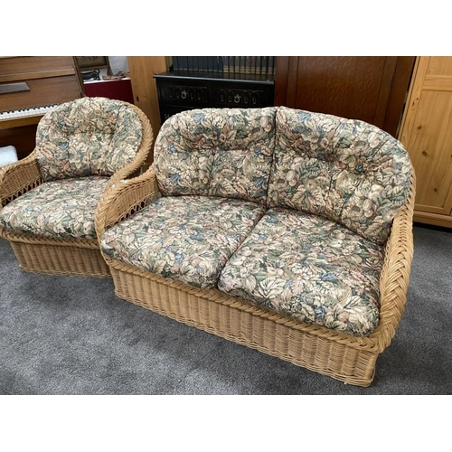 217 - A 2 piece Wicker conservatory suite COLLECT ONLY