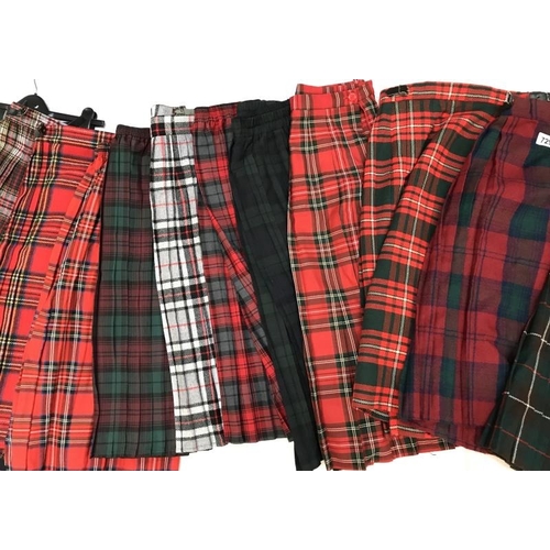 729 - 12 Tartan Skirts. Various sizes & colours