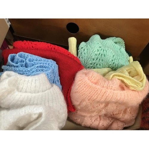 719 - A mixed 3 boxes of hand knitted jumpers and cardigans