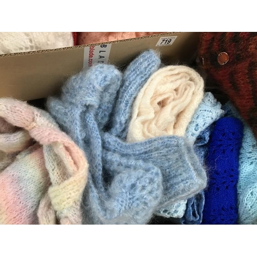 719 - A mixed 3 boxes of hand knitted jumpers and cardigans