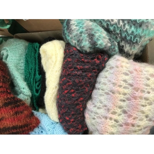 719 - A mixed 3 boxes of hand knitted jumpers and cardigans