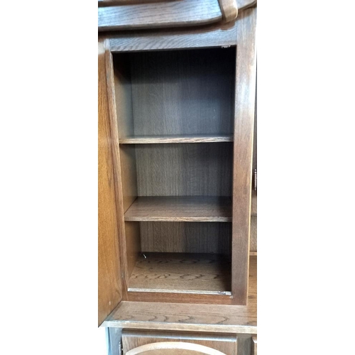 274 - A large heavy oak wall unit (180cm x 52cm x 209cm) COLLECT ONLY