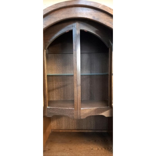 274 - A large heavy oak wall unit (180cm x 52cm x 209cm) COLLECT ONLY