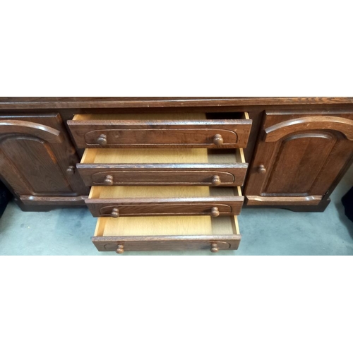 274 - A large heavy oak wall unit (180cm x 52cm x 209cm) COLLECT ONLY