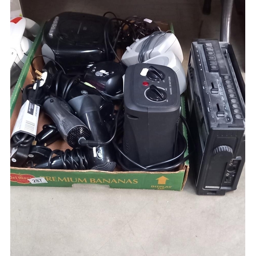 287 - A quantity of household electrical goods including radios, heaters & speakers etc COLLECT ONLY