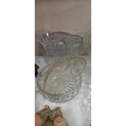 295 - A good selection of vintage moulded glass COLLECT ONLY