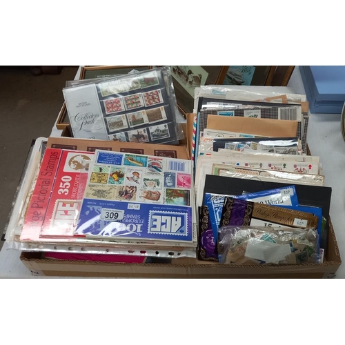 309 - A tray of stamps & First Day Covers