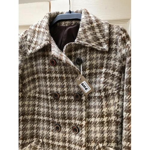 600E - Pure Wool Long Coat. Made in Scotland. Tie inside and button fasting