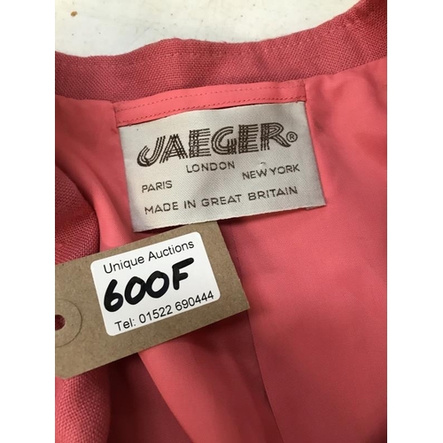 600F - 3 Piece Vintage style Jacket Skirt & Hat. By Jaeger. Size 14