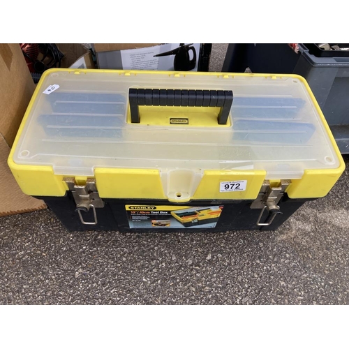 972 - A Stanley heavy duty tool box & contents