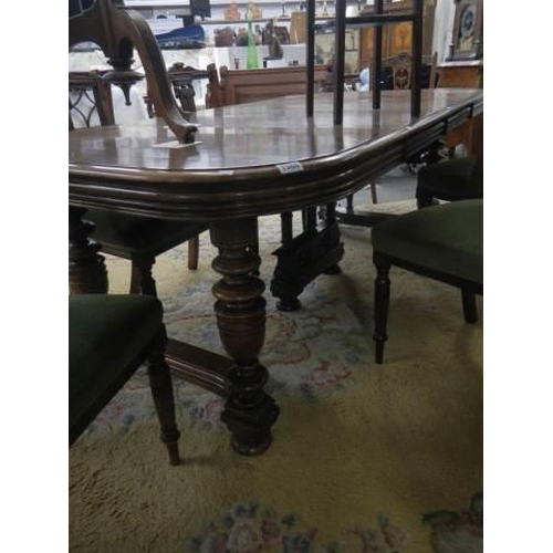 1568 - A French extending dining table with two leaves and a set of six chairs, COLLECT ONLY.