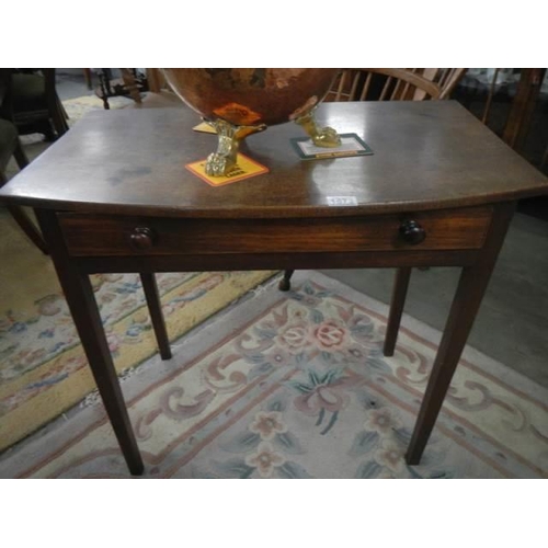 1573 - An Edwardian mahogany side table on tapered legs and with single drawer, COLLECT ONLY.