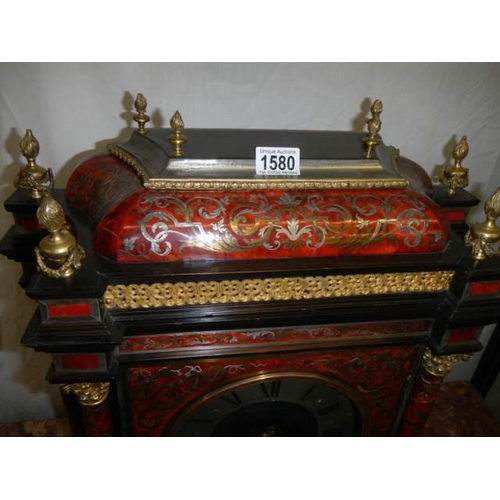 1580 - A fine large late Victorian boulle (bouell) mantel clock in good working order and perfect condition... 