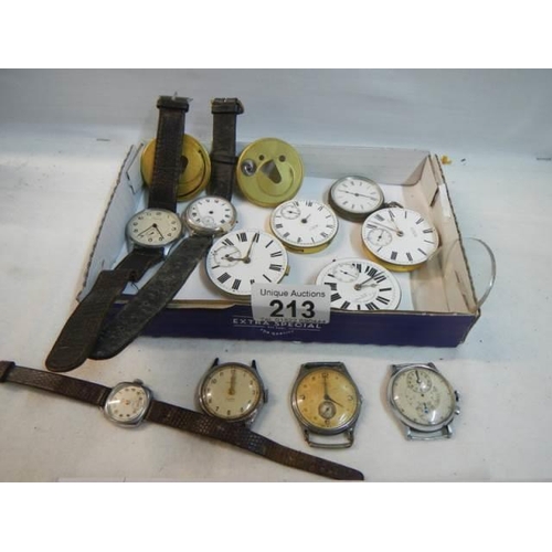 213 - A good selection of watch and pocket watch spares.