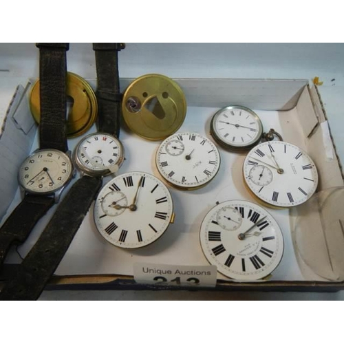 213 - A good selection of watch and pocket watch spares.