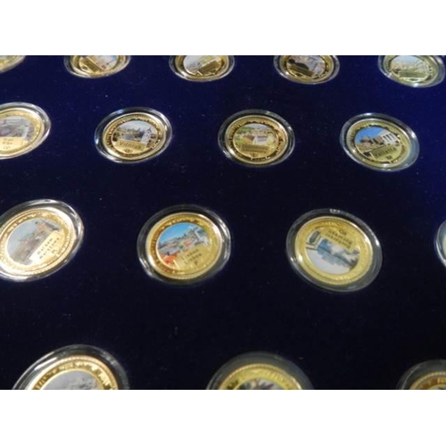 214 - A cased set of capitols of the EU collector's coins.