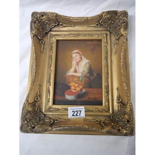 227 - A gilt framed study of a lady.