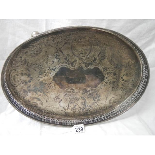 239 - A good large silver plate tray.