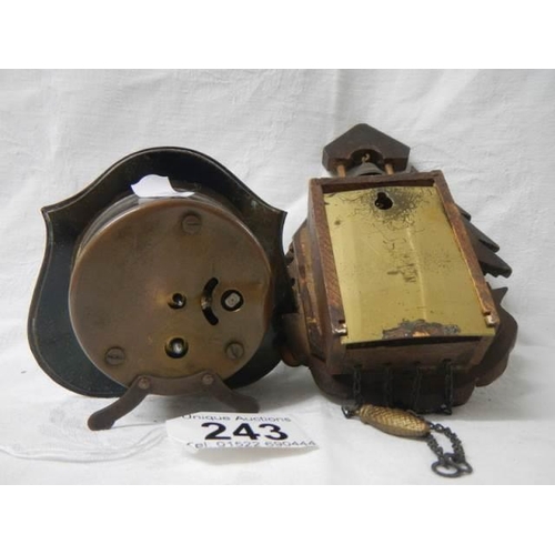 243 - Two miniature mantel clocks.