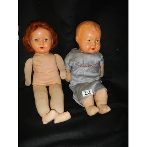 254 - Two mid 20th century dolls.