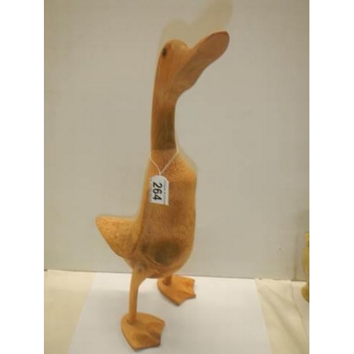 264 - A Wooden Indian Runner duck.