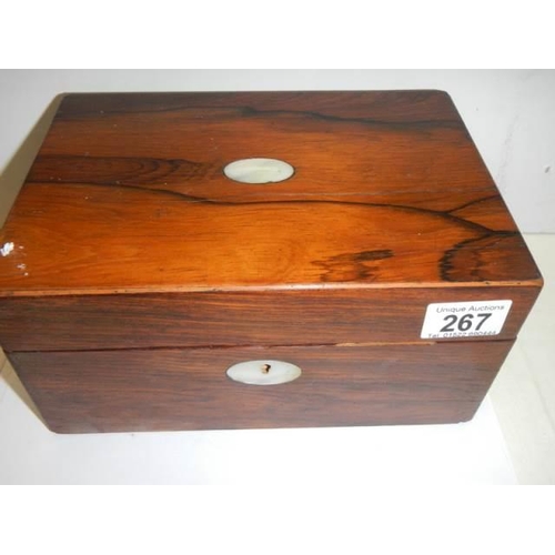 267 - A Rosewood work box, (no fittings).