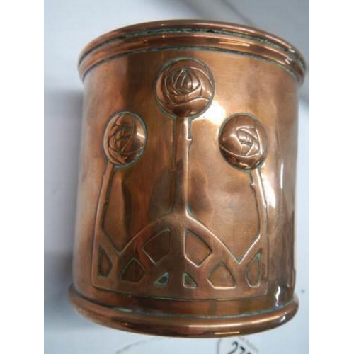 276 - An Art nouveau lidded copper pot by Carl Deffner, Esslingen Germany C.D.E