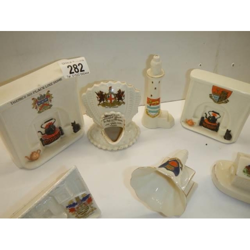 282 - Ten pieces of crested china.