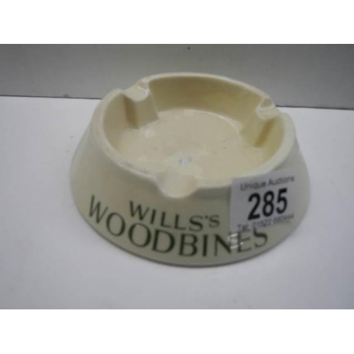 285 - A Will's Woodbine ash tray.