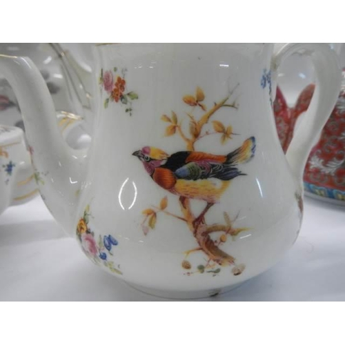 286 - A Royal Doulton Bird decorated teapot (lid a/f) and five others.