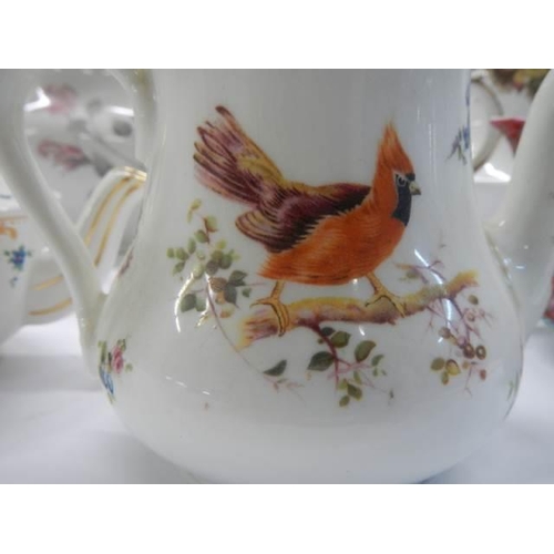 286 - A Royal Doulton Bird decorated teapot (lid a/f) and five others.