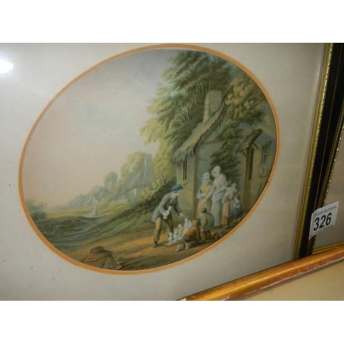 326 - Three framed and glazed oval Le Blond engravings, COLLECT ONLY.