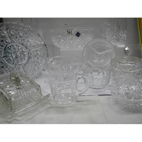 341 - A good lot of cut and other glass ware, COLLECT ONLY.