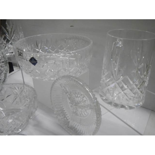 341 - A good lot of cut and other glass ware, COLLECT ONLY.