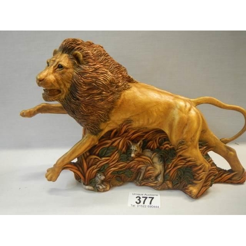 377 - A good quality figure of a lion.