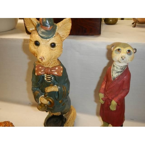 379 - A mixed lot of animal figures including meercat.