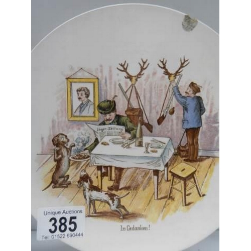 385 - A pair of rare early Villeroy & Boch satirical plates circa 1874 -1909, one a/f.