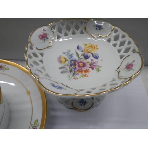 393 - Five items of porcelain including butter dish, posies etc.,