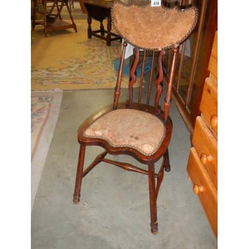 410 - An early 20th century bedroom chair, a/f.