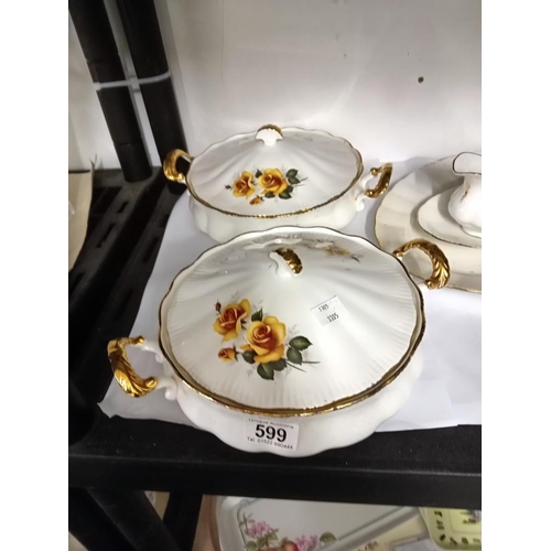 599 - A Bone china part dinner service