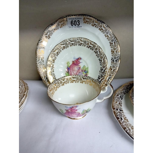 603 - An imperial bone china trio (6 trios)