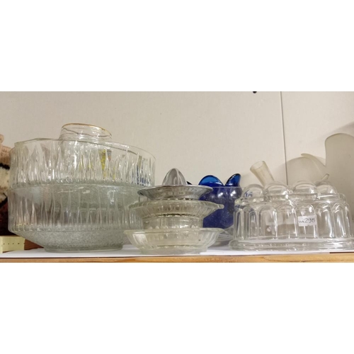 615 - A selection of glassware including Jelly mould