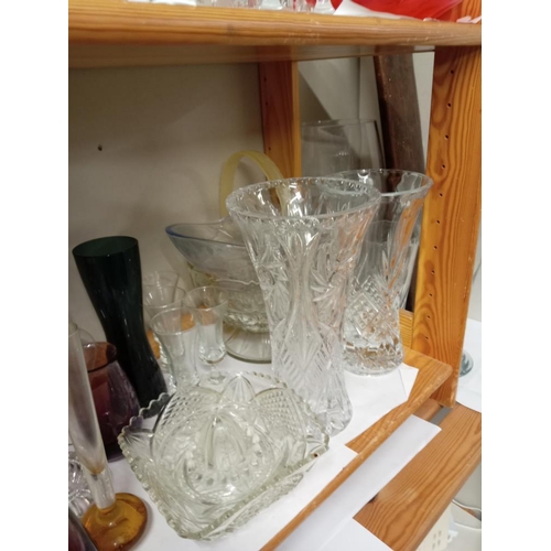 632 - A quantity of glass vases & other items