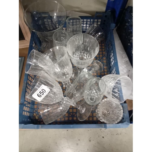 650 - A quantity of crystal glasses