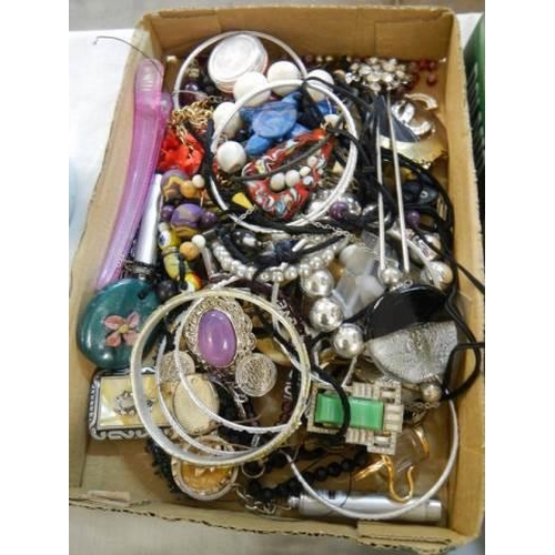 434 - Four good trays of costume jewellery.