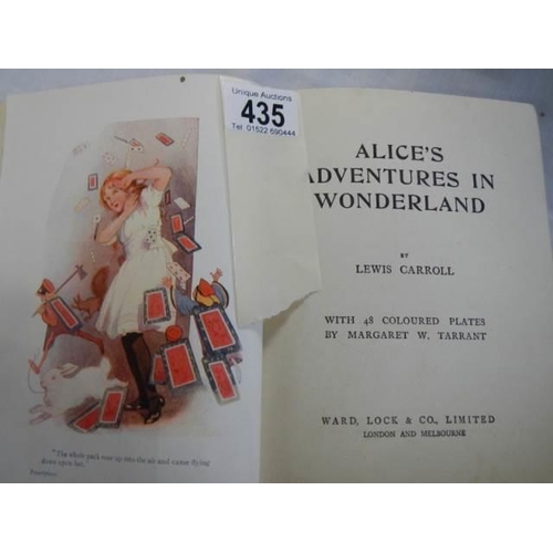 435 - A mid 20th century copy of Alice in Wonderland with 48 colour plates.