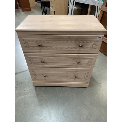 856 - Modern 3 drawer chest of draws