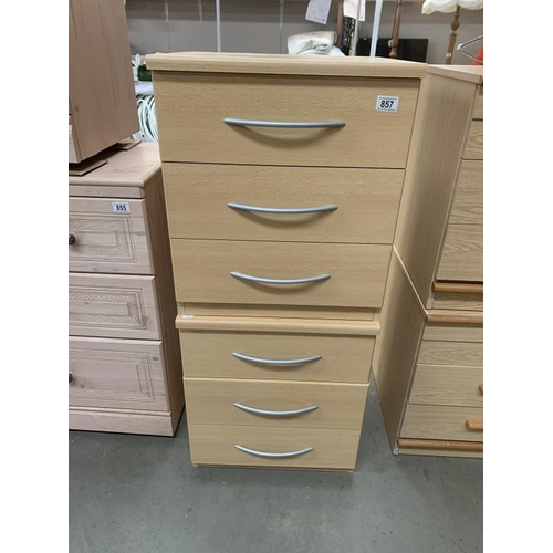 857 - Two x 3 drawer Bedroom units